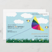 Vol de cerf-volant - invitations d'anniversaire de (Devant / Derrière)