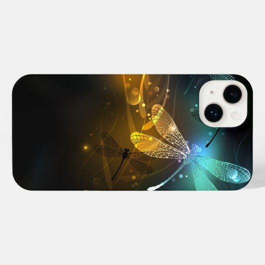 Vol de libellule verte lumineuse (Verso Horizontal)