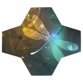 Vol de libellule verte lumineuse (Plat)