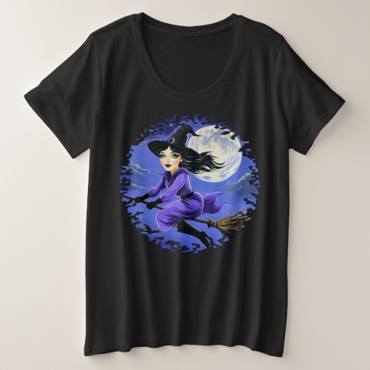 Vol de sorcière d'un balai - Wicca Halloween 7 (Design devant)