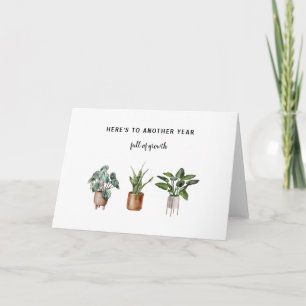 Vol groei Plant minnaar moderne Happy Birthday Kaart