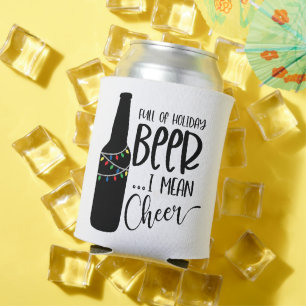 vol kerstbier en kerst Funny Drink Blikjeskoeler