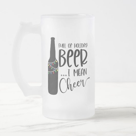 vol kerstbier en kerst | Funny Drink Matglas Bierpul (Links)