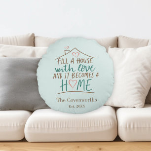 Vol liefde housewarming rond kussen