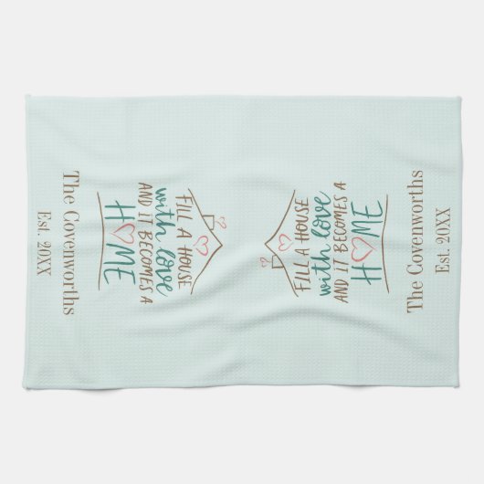 Vol liefde  housewarming theedoek (Horizontaal)