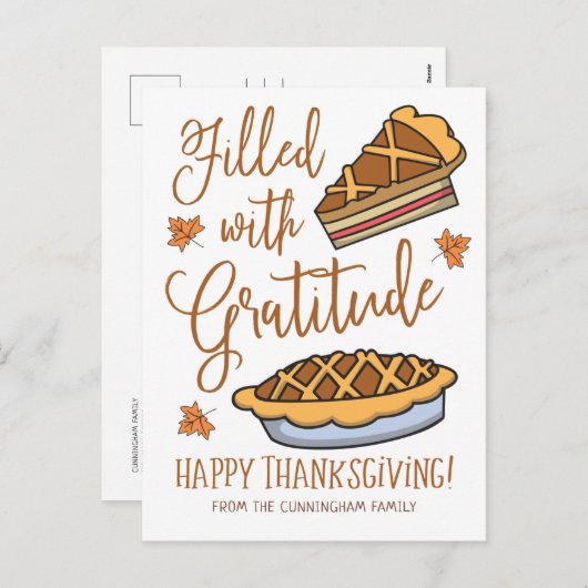 Vol met dankbaarheid Prettig Thanksgiving Feestdagenkaart (Voorkant / Achterkant)