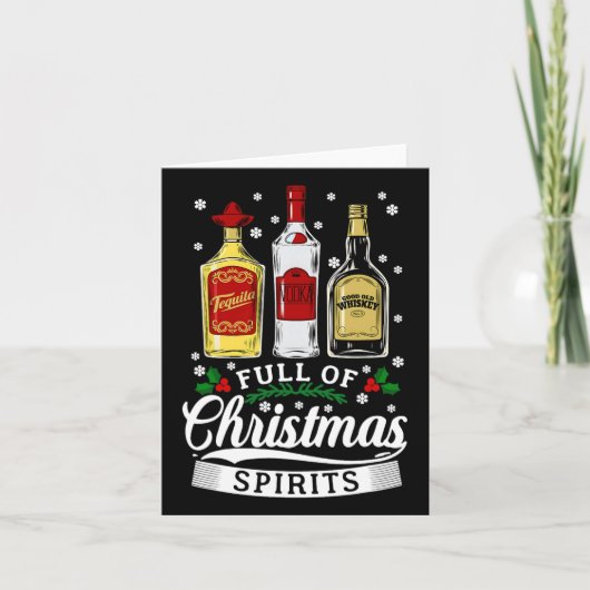 Vol met kerst geesten wodka tequila whisky xm kaart (Voorkant)