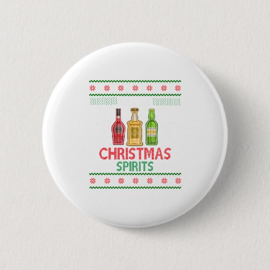 vol met kerstritjes grappig drinken ronde button 5,7 cm (Voorkant)