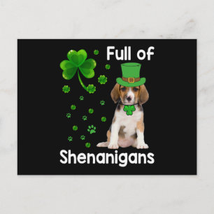 vol met Shenanigans Dog St Patricks Day Briefkaart