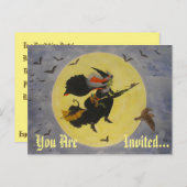 "Vol nocturne !" Carte postale d'invitation (Devant / Derrière)