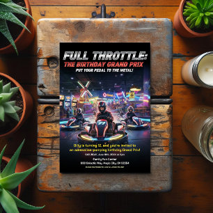 Vol Throttle Racen Verjaardagsfeestje Briefkaart