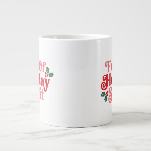 Vol van feestvreugde - Feestelijke typografie Extra Grote Beker (Voorkant)