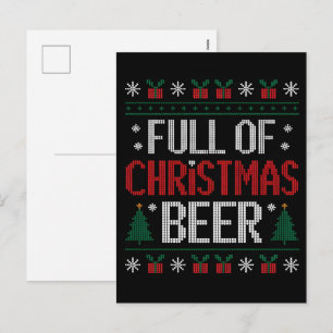 Vol van Kerstbier en Kerstvreugde Lelijke Feestdagenkaart