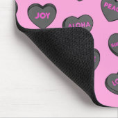 Vol van Love Hearts Pattern zwart roze Muismat (Hoek)