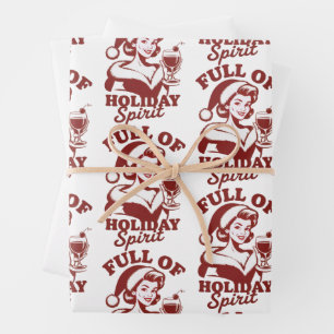 Vol van vakantiegeest wijn snarky kerstmis Kerstmi Inpakpapier Vel
