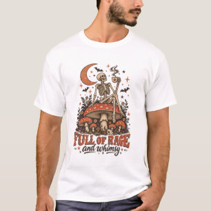 Vol van woede grillige skelet paddenstoel Hallowee T-shirt
