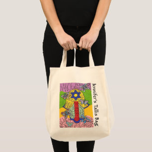 Vol yiddish de papillons Hamsa Tallit Sac