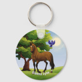 Volbloed paard gepersonaliseerd sleutelhanger (Voorkant)