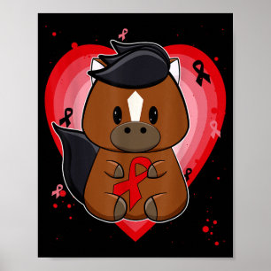Volbloed Paard Met Lint Hartziekte Bewust Poster