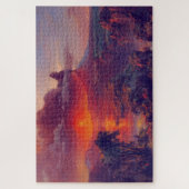 Volcan au puzzle du coucher du soleil (Vertical)