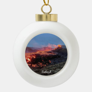 Volcan d'Islande - ornement de noël de ballon en 