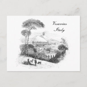 Volcan Vésuve et Naples Carte Postale vintage