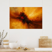 Volcanic Pulse - Red and Amber Abstract Eruption Poster (Keuken)