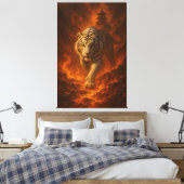 Volcanic White Tiger Premium Wall Art – Fine Art C Canvas Afdruk (Insitu (Slaapkamer))