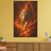 Volcanic White Tiger Premium Wall Art – Fine Art C Canvas Afdruk (Insitu (Woonkamer))
