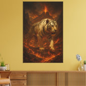 Volcanic White Tiger Premium Wall Art – Fine Art C Canvas Afdruk (Insitu (Woonkamer))