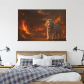 Volcanic White Tiger Premium Wall Art – Fine Art C Canvas Afdruk (Insitu (Slaapkamer))
