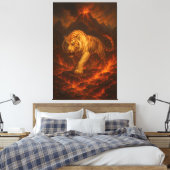 Volcanic White Tiger Premium Wall Art – Fine Art C Canvas Afdruk (Insitu (Slaapkamer))