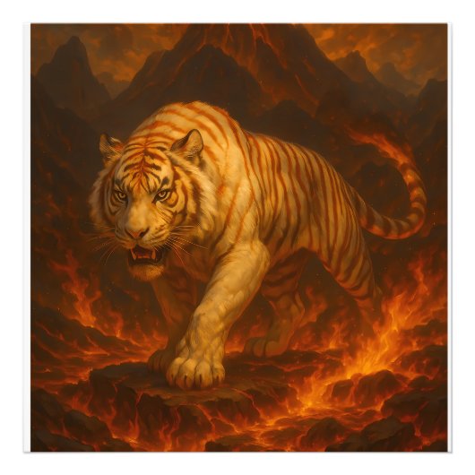 Volcanic White Tiger Premium Wall Art – Fine Art C Foto Afdruk (Voorkant)