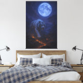 Volcanic White Tiger Premium Wall Art – Fine Art Canvas Afdruk (Insitu (Slaapkamer))