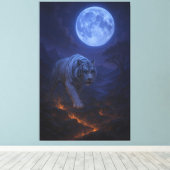 Volcanic White Tiger Premium Wall Art – Fine Art Canvas Afdruk (Insitu (Houten vloer))