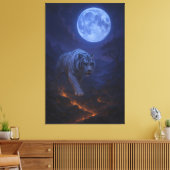 Volcanic White Tiger Premium Wall Art – Fine Art Canvas Afdruk (Insitu (Woonkamer))