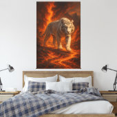  Volcanic White Tiger Premium Wall Art – Fine Art  Canvas Afdruk (Insitu (Slaapkamer))