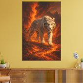  Volcanic White Tiger Premium Wall Art – Fine Art  Canvas Afdruk (Insitu (Woonkamer))