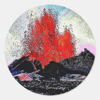 Volcano 7 enamel ronde sticker