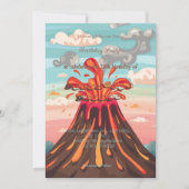 Volcano Birthday Invitation Party Fun (Devant)