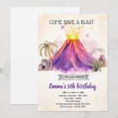 Volcano girl theme party Invitation (Devant / Derrière)
