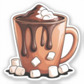 Volcano Heet Chocolade Droom Mok sticker (Voorkant)