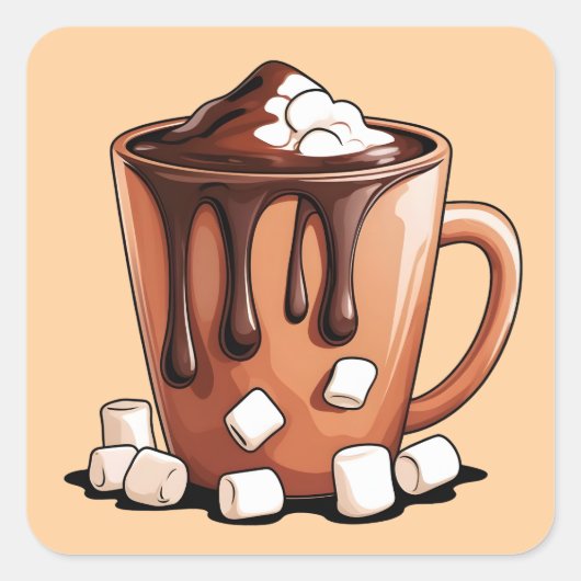 Volcano Heet Chocolade Droom Mok sticker (Voorkant)