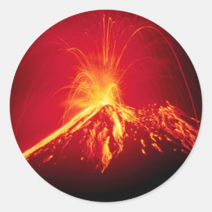 Volcano Hot Lava 1991 Costa Rica Ronde Sticker