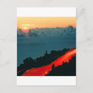 Volcano Reunion Island Lava Flow 1975 Briefkaart