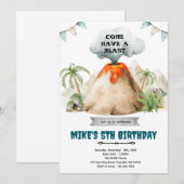Volcano theme party Invitation (Devant / Derrière)