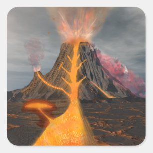 Volcano Vierkante Sticker