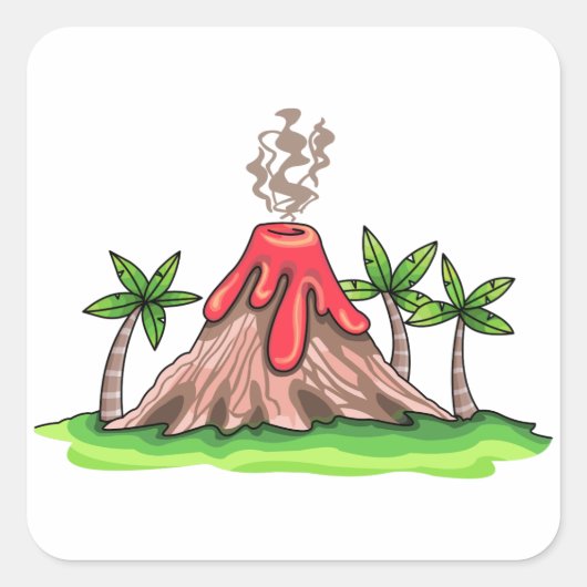 Volcano Vierkante Sticker (Voorkant)