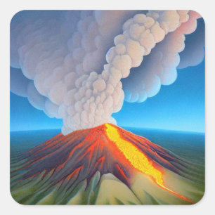 Volcano Vierkante Sticker