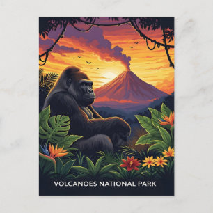 Volcanoes National Park bij zonsondergang Briefkaart